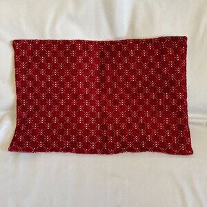 Red Quilted Christmas Placemats Set Of 2 With Checkerboard & Diamond Patterns